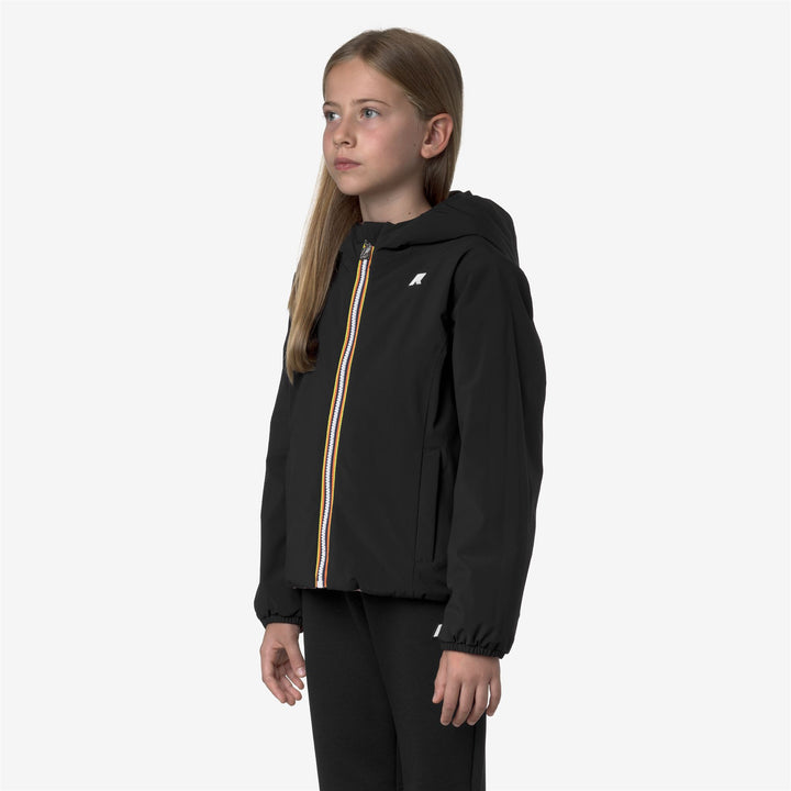 Giacca calda reversibile nera e rosa per ragazze con imbottitura sintetica 5