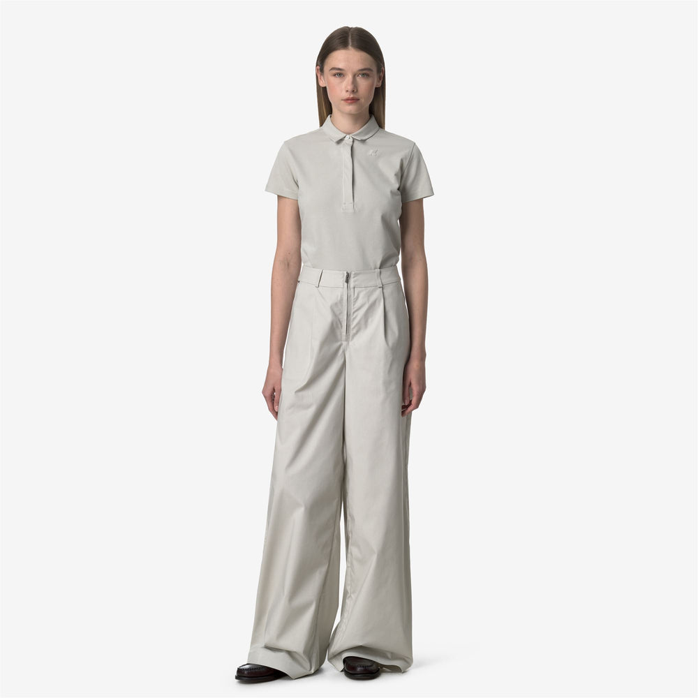 Beige Grey Women's Palazzo Sport Trousers for City Wear 02