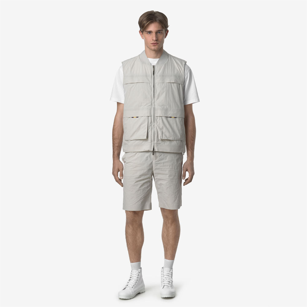 Beige Grey Men's Casual Nylon Sport Shorts 02