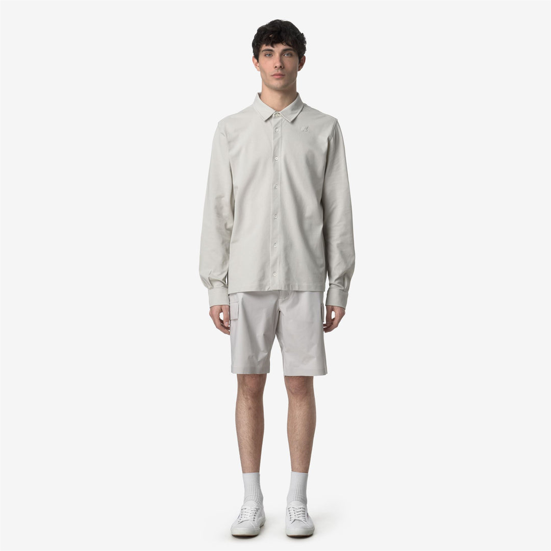 Beige Grey Men's Cargo Shorts for Casual City Wear 01
