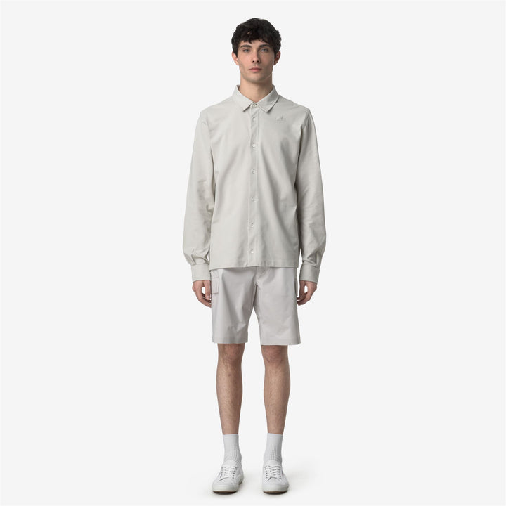 Beige Grey Men's Cargo Shorts for Casual City Wear 1