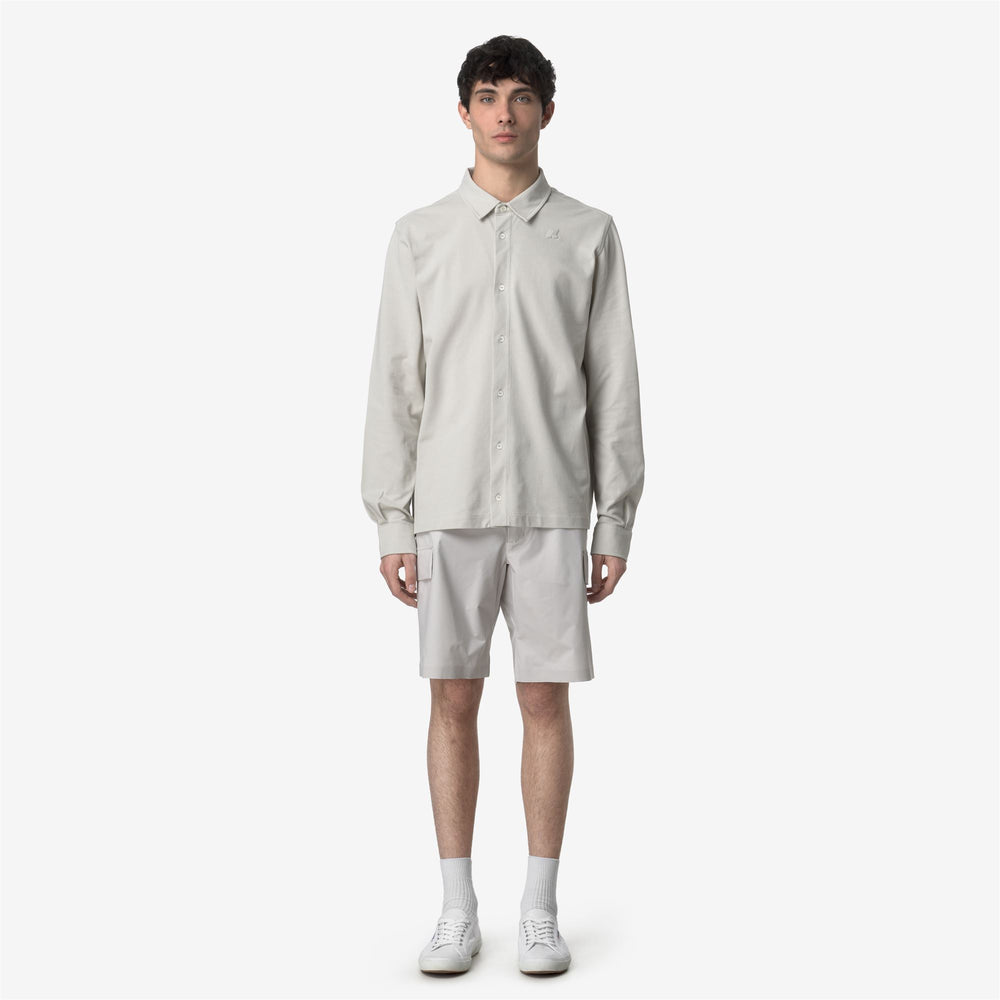 Beige Grey Men's Cargo Shorts for Casual City Wear 02