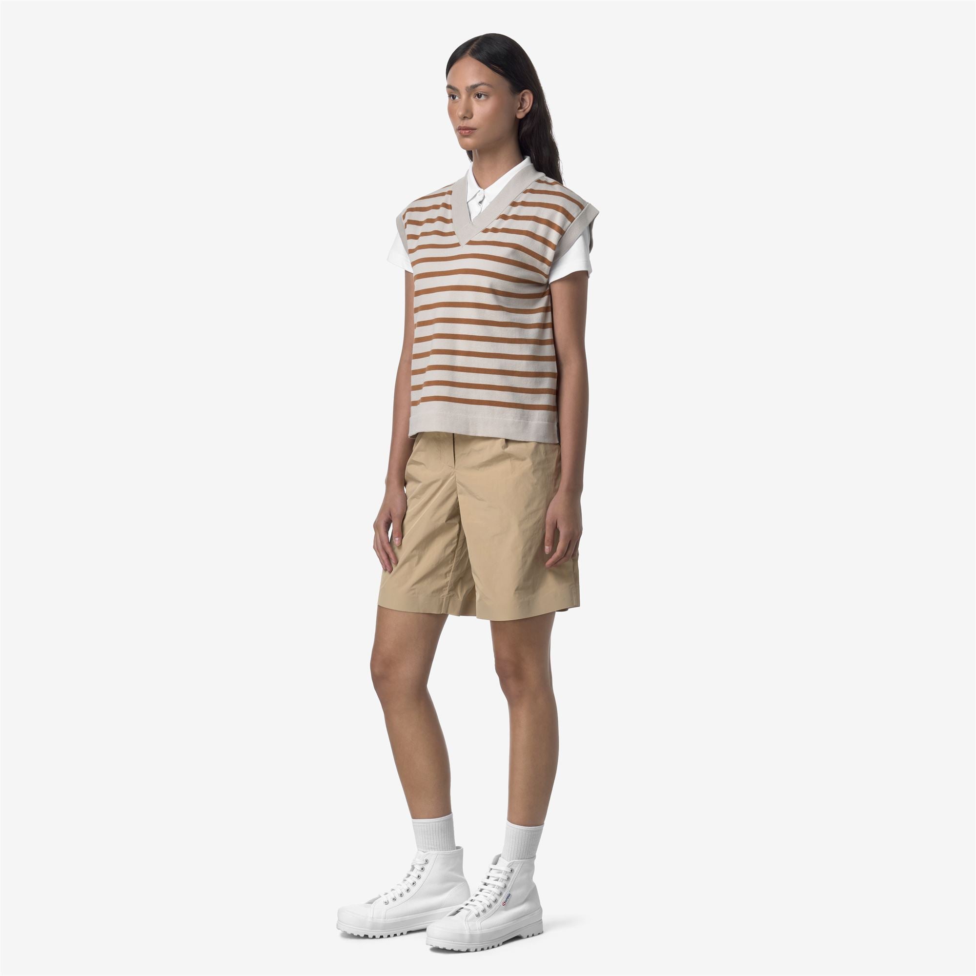 Shorts_WOMAN_ALLEN PEACH COTTON LIKE_Sport Shorts_Beige Rope - Commercial 5