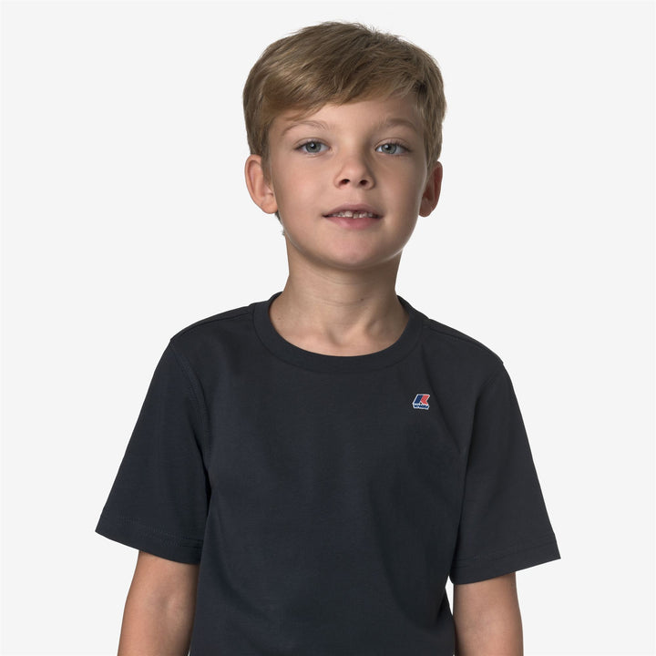 T-shirt unisex blu in cotone per bambini, adatta a tutte le stagioni 3