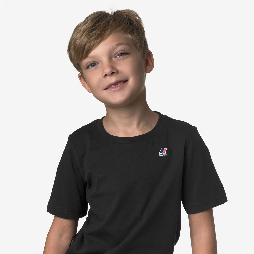 Camiseta unisex de algodón para niños, color negro, para todas las estaciones 02