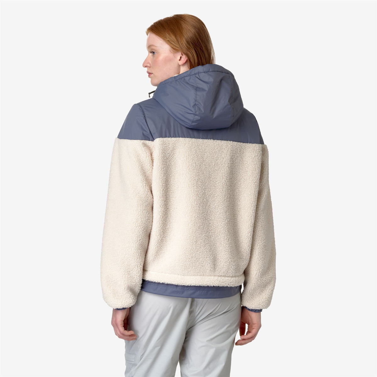 Fleece_UNISEX_LE VRAI 3.0 JILDAZ ORSETTO_Jacket_Ecru - Grey Blue Avio - Commercial 6