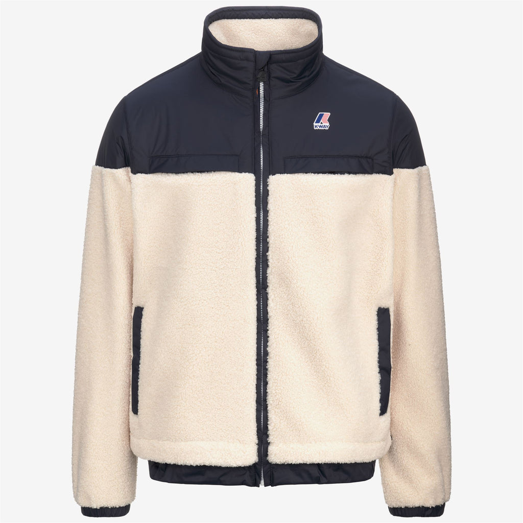 Fleece_UNISEX_LE VRAI 3.0 JILDE ORSETTO_Jacket_Ecru-Blue Depth - Commercial 1