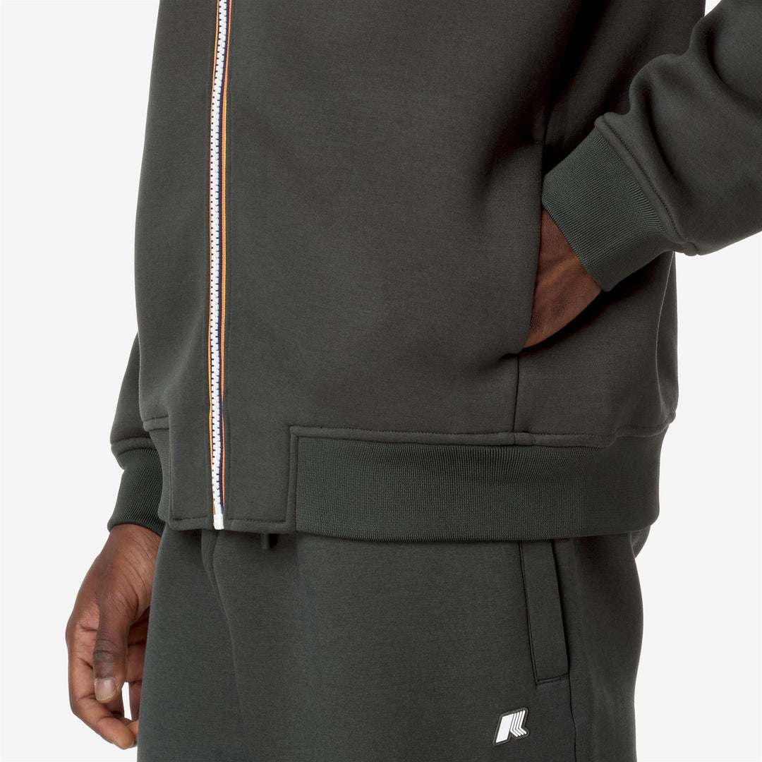 Giacca Bomber Fleece Calda Uomo Verde Scuro per Attività All'Aperto main