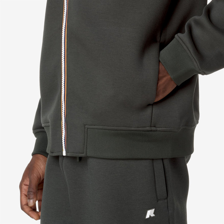 Giacca Bomber Fleece Calda Uomo Verde Scuro per Attività All'Aperto 2