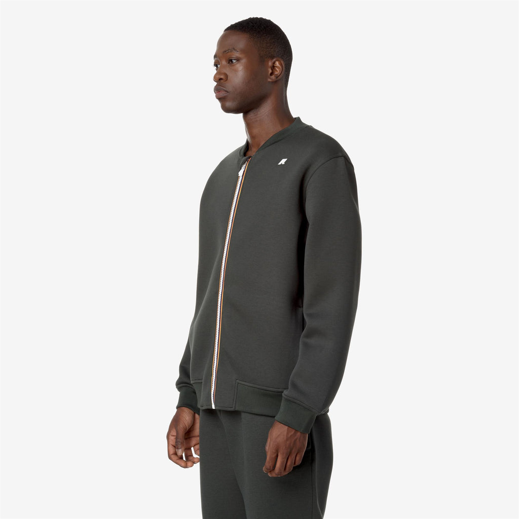 Fleece_MAN_ABEL SPACER_Jacket_GREEN BLACKISH - Commercial 5