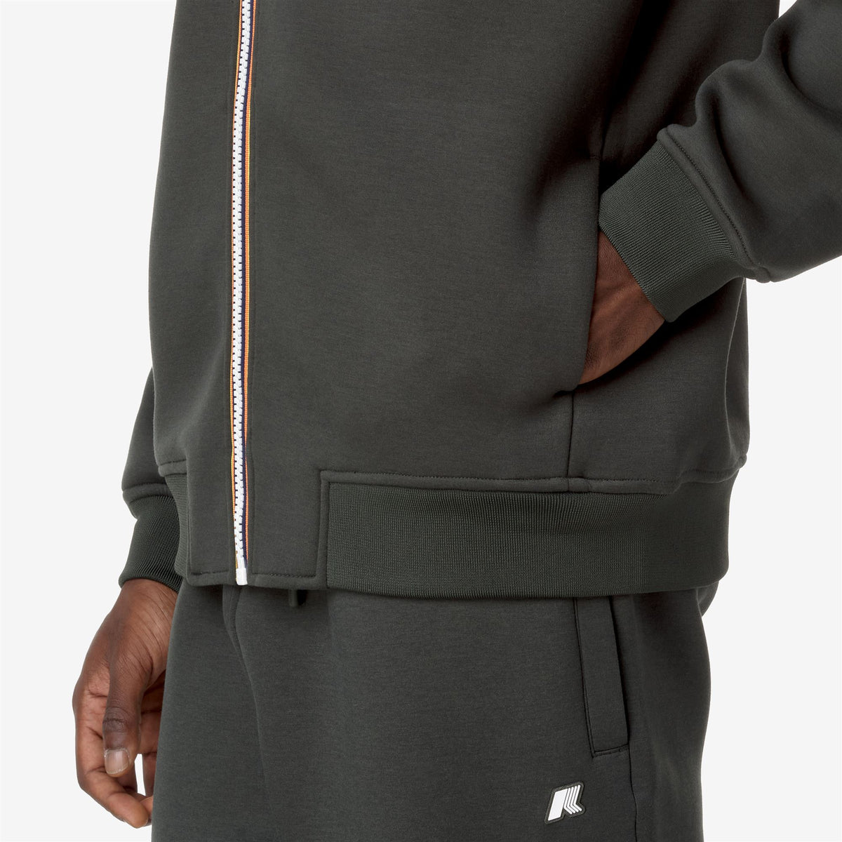 Fleece_MAN_ABEL SPACER_Jacket_GREEN BLACKISH - Commercial 7