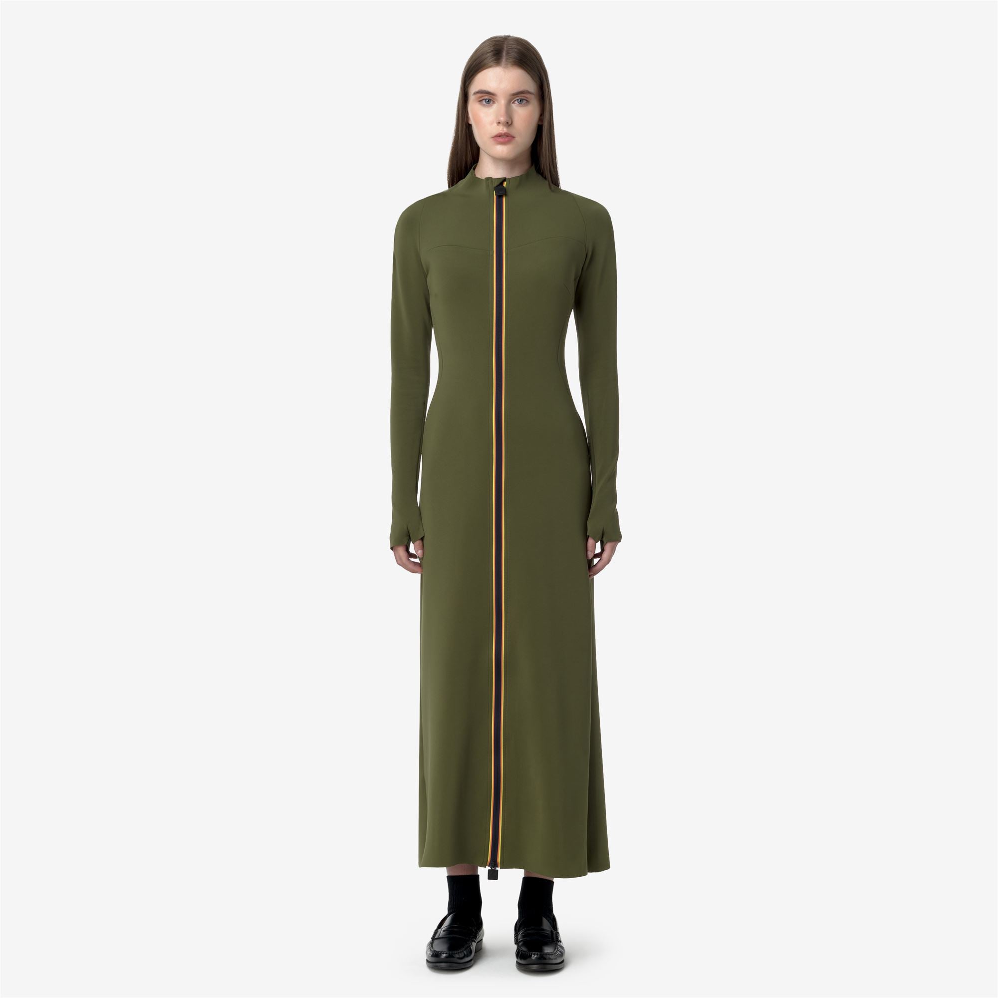 Dresses_WOMAN_SHASY SCUBA_Long_Green Winter - Commercial 4