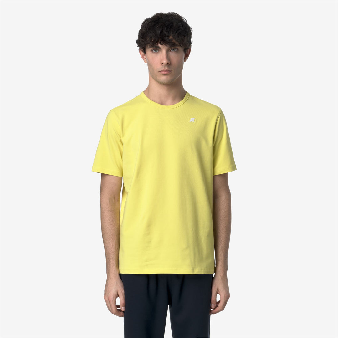 T-shirt da uomo in cotone elasticizzato leggero, verde main