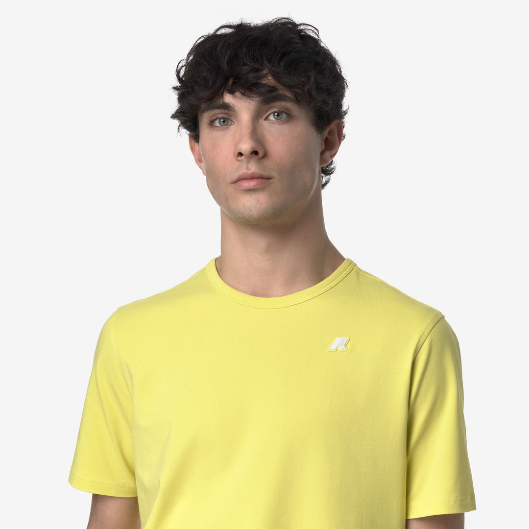 T-shirt da uomo in cotone elasticizzato leggero, verde main