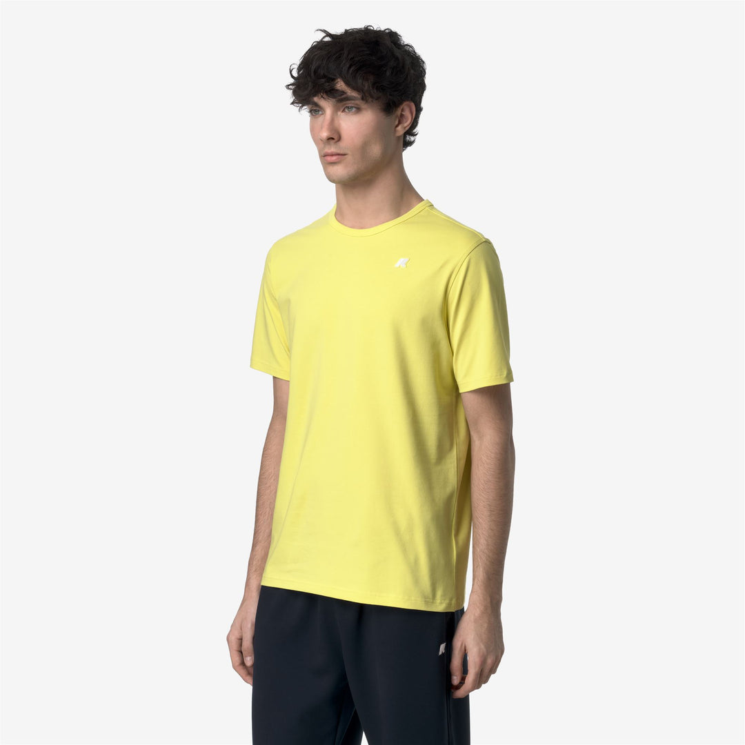 T-shirt da uomo in cotone elasticizzato leggero, verde main
