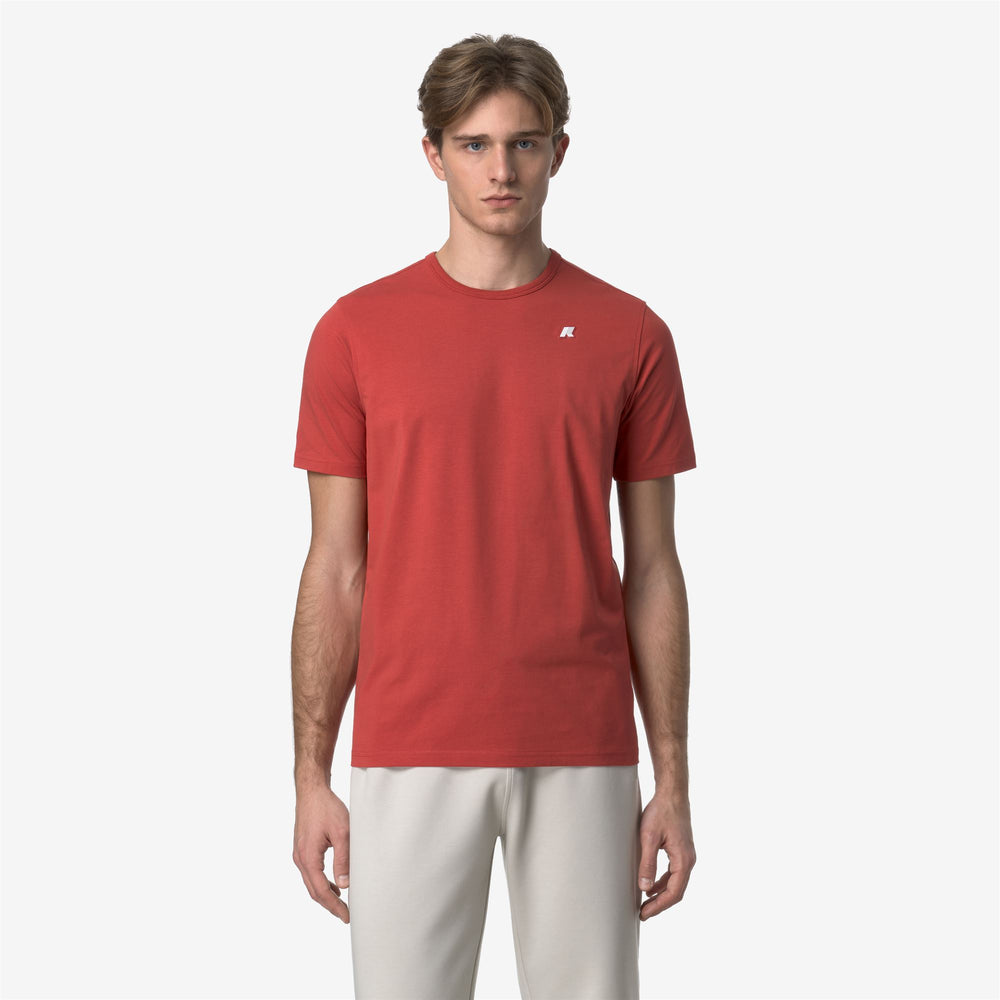Brown Red Men's Lightweight Stretch T-Shirt for City Wear 02