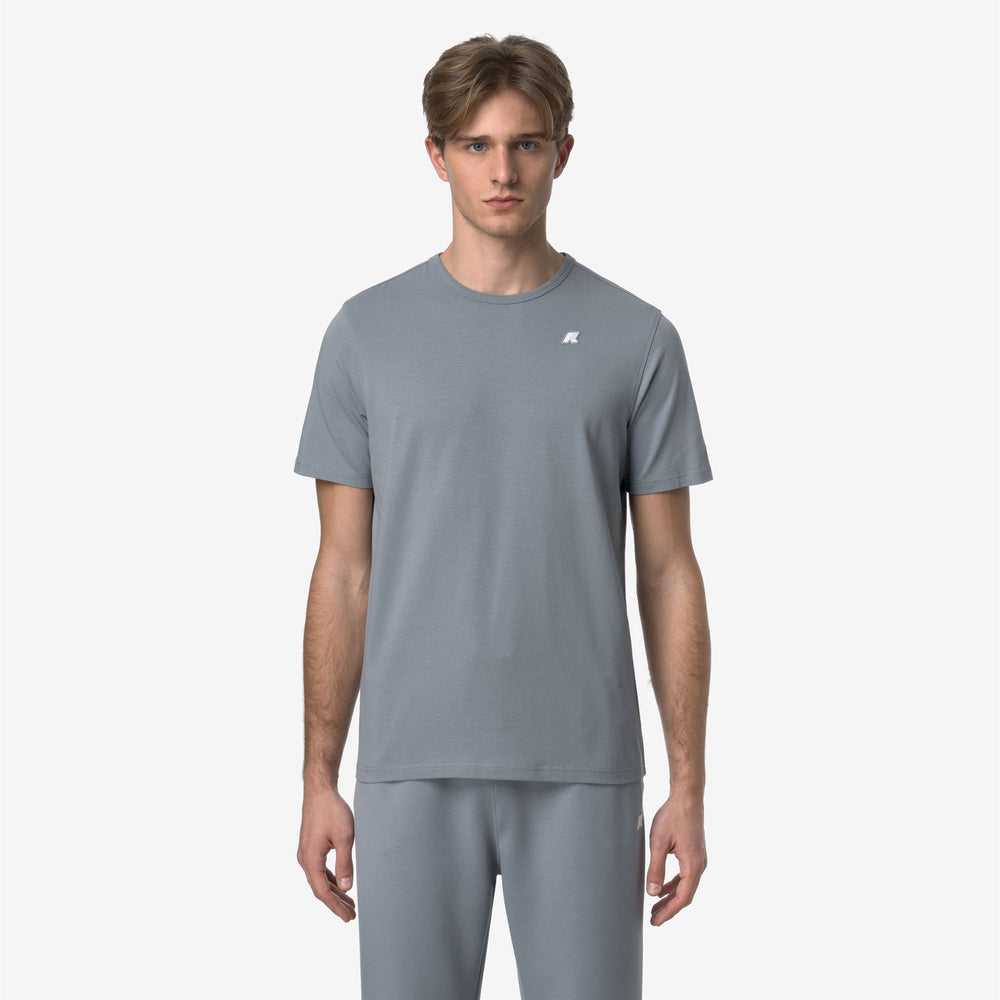 Grey Blue Men's Lightweight Stretch T-Shirt for City Wear 02