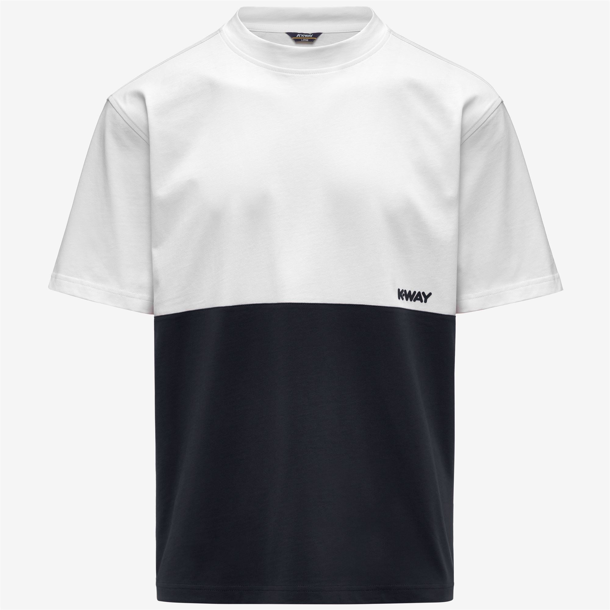 T-Shirts & Top_Man_SOLO JERSEY COLORBLOCK_T-Shirt_Blue Depth - White - Commercial 1