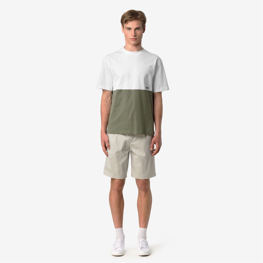 SOLO JERSEY COLORBLOCK - T-ShirtsTop - T-Shirt - Man - GREEN LICHEN-WHITE 02