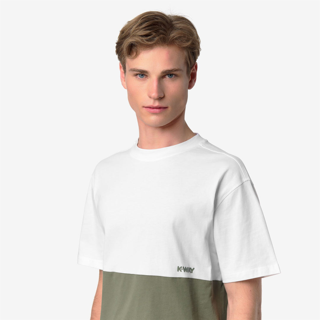 SOLO JERSEY COLORBLOCK - T-ShirtsTop - T-Shirt - Man - GREEN LICHEN-WHITE main