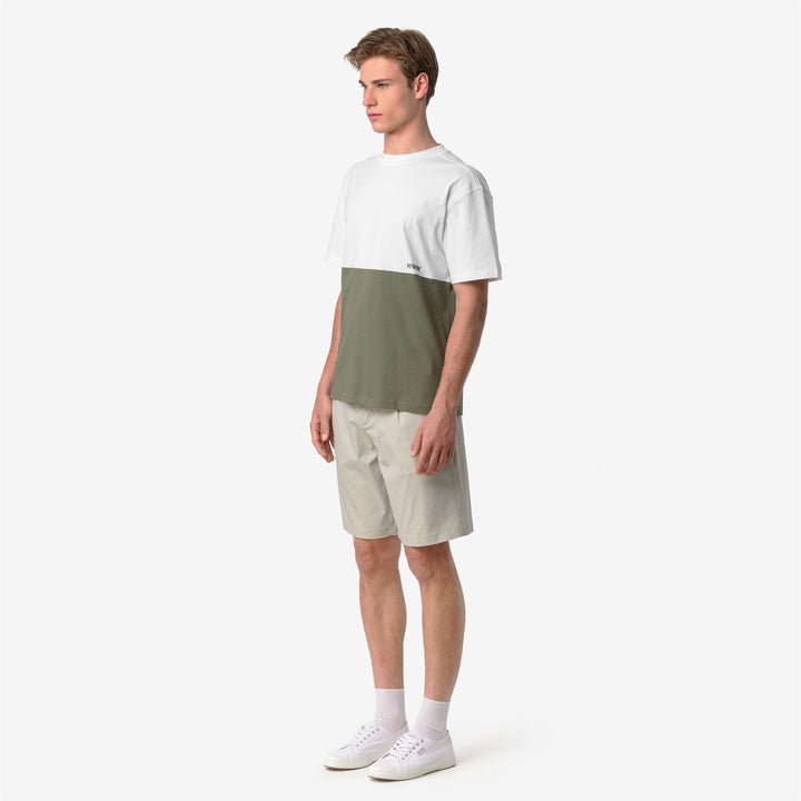SOLO JERSEY COLORBLOCK - T-ShirtsTop - T-Shirt - Man - GREEN LICHEN-WHITE 4