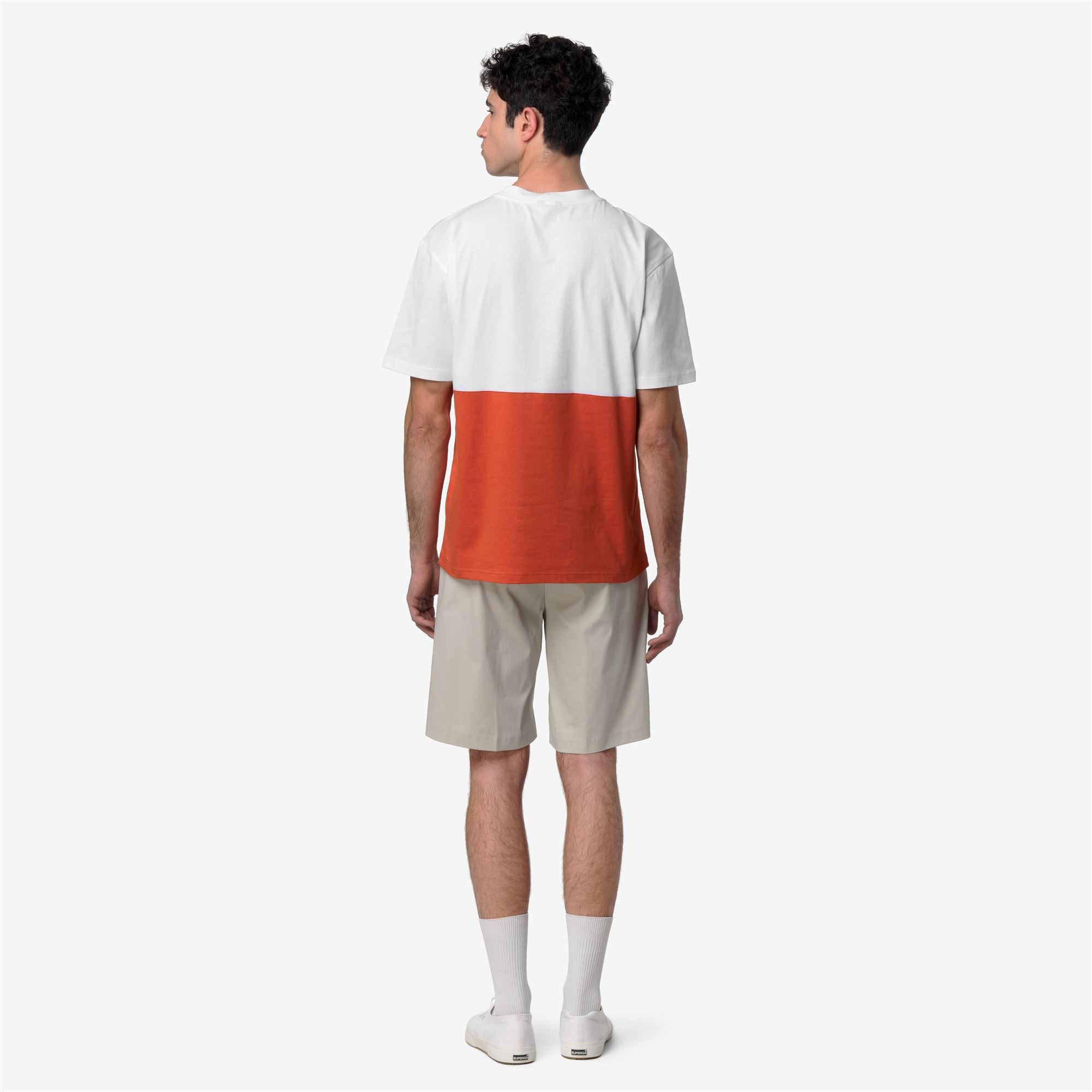 T-Shirts & Top_Man_SOLO JERSEY COLORBLOCK_T-Shirt_Orange Brownish - White - Commercial 6