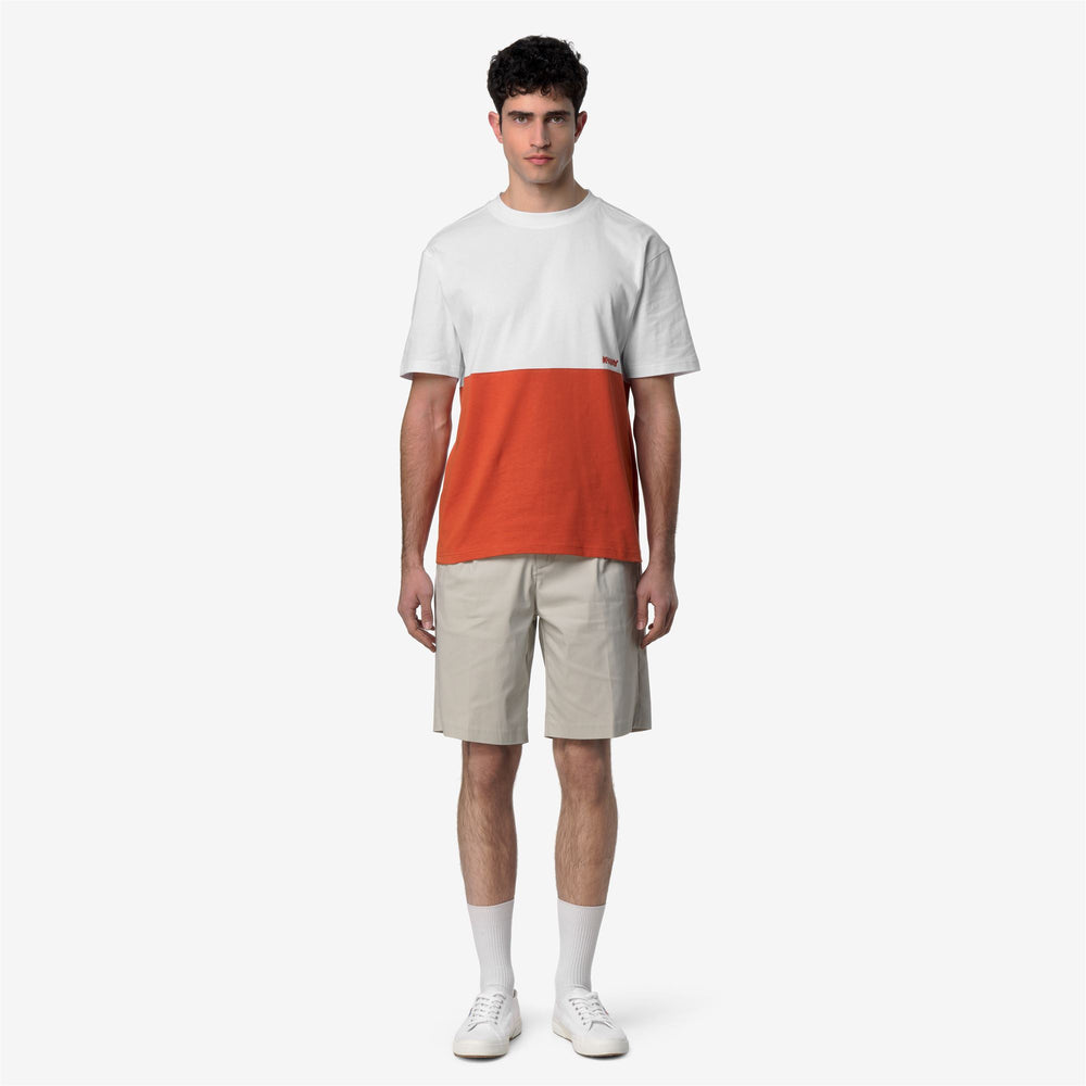 SOLO JERSEY COLORBLOCK - T-ShirtsTop - T-Shirt - Man - ORANGE BROWNISH-WHITE 02