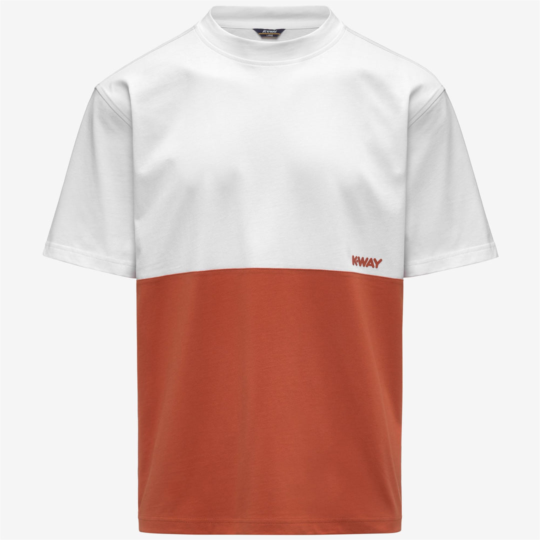 SOLO JERSEY COLORBLOCK - T-ShirtsTop - T-Shirt - Man - ORANGE BROWNISH-WHITE 01
