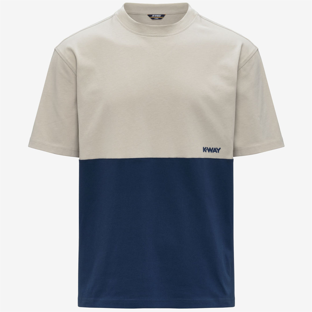SOLO JERSEY COLORBLOCK - T-ShirtsTop - T-Shirt - Man - BLUE INSIGNIA-BEIGE LT 01