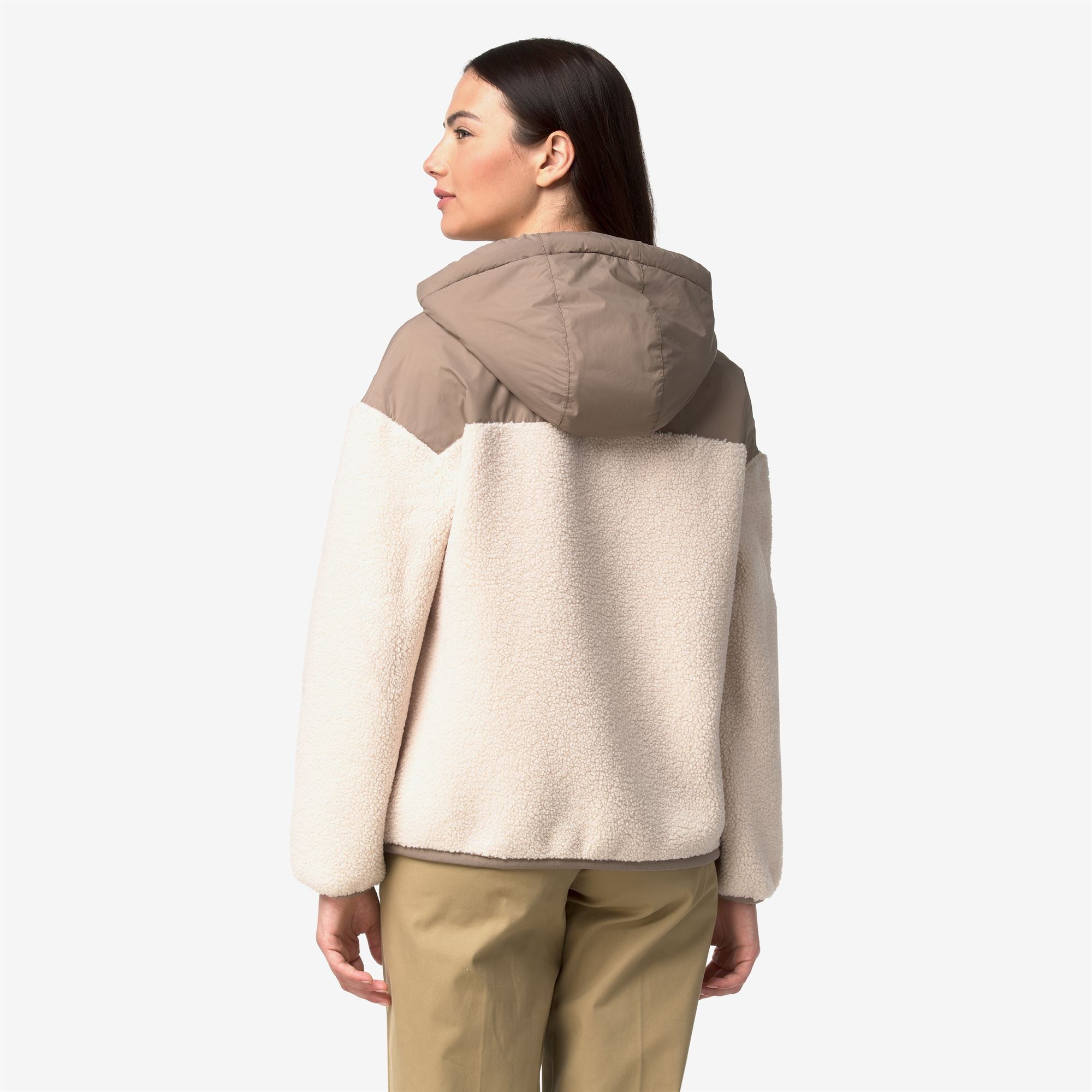 Fleece_WOMAN_ANGELIQUE 4.0 ORSETTO_Hoodie Full Zip_Beige Taupe-Ecru - Commercial 6