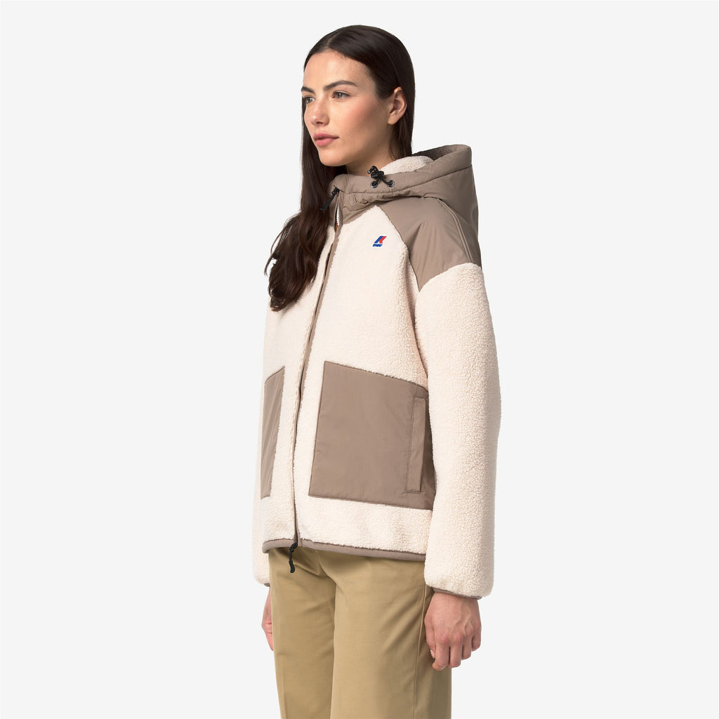 Fleece_WOMAN_ANGELIQUE 4.0 ORSETTO_Hoodie Full Zip_Beige Taupe-Ecru - Commercial 5