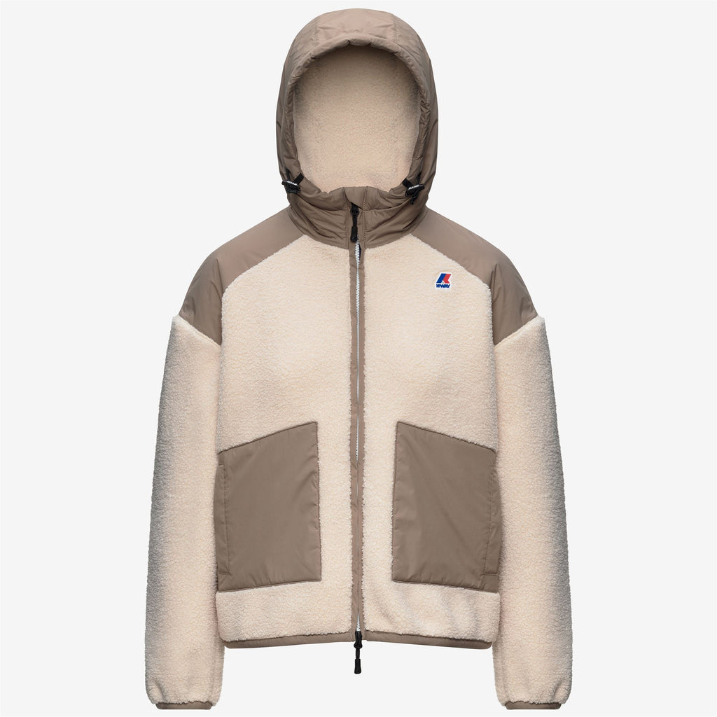 Fleece_WOMAN_ANGELIQUE 4.0 ORSETTO_Hoodie Full Zip_Beige Taupe-Ecru - Commercial 1