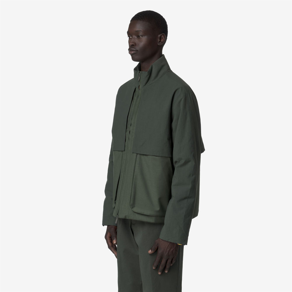 Jackets_MAN_ANTHEO WOOL NYLON MIX_Short_Green Blackish Combo - GREEN BLACKISH - Commercial 5