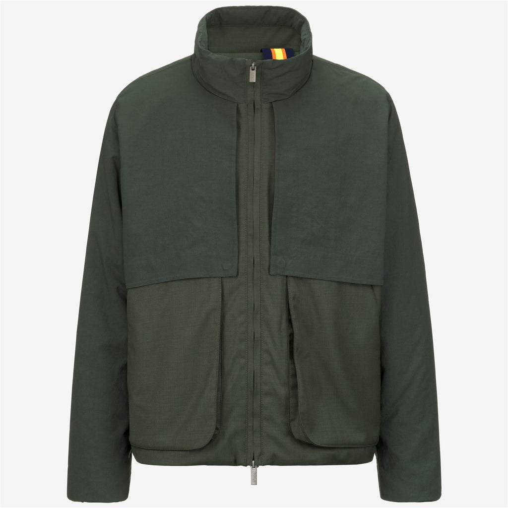 Jackets_MAN_ANTHEO WOOL NYLON MIX_Short_Green Blackish Combo - GREEN BLACKISH - Commercial 1
