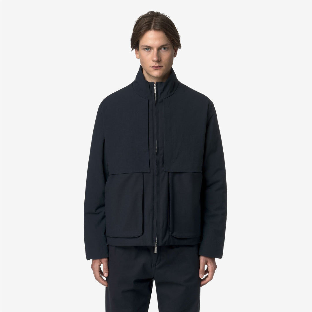 Blue Men's Short Wool-Nylon Jacket for Transitional Weather main