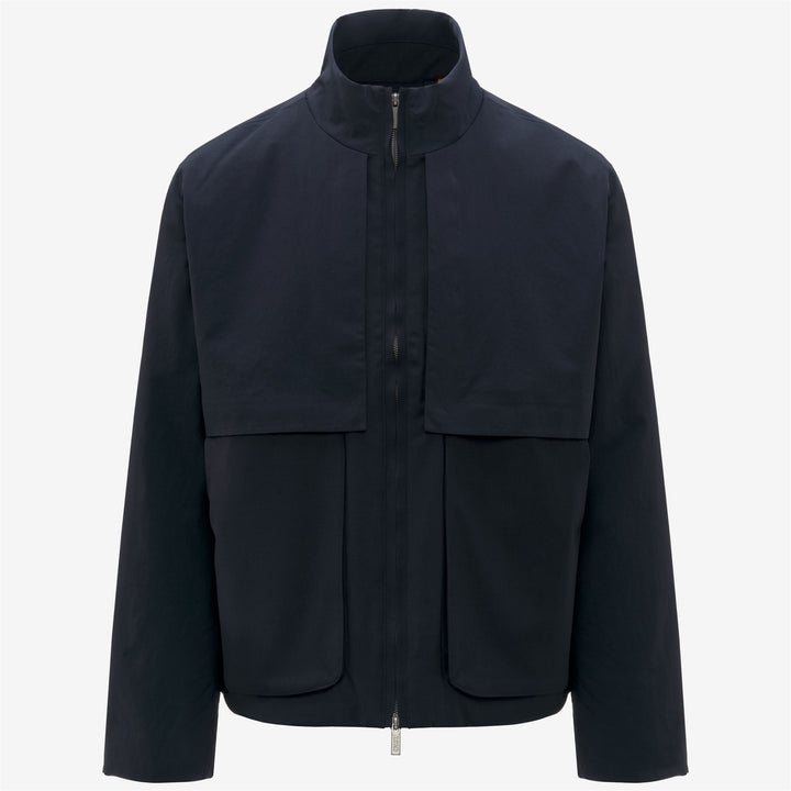 Blue Men's Short Wool-Nylon Jacket for Transitional Weather 1