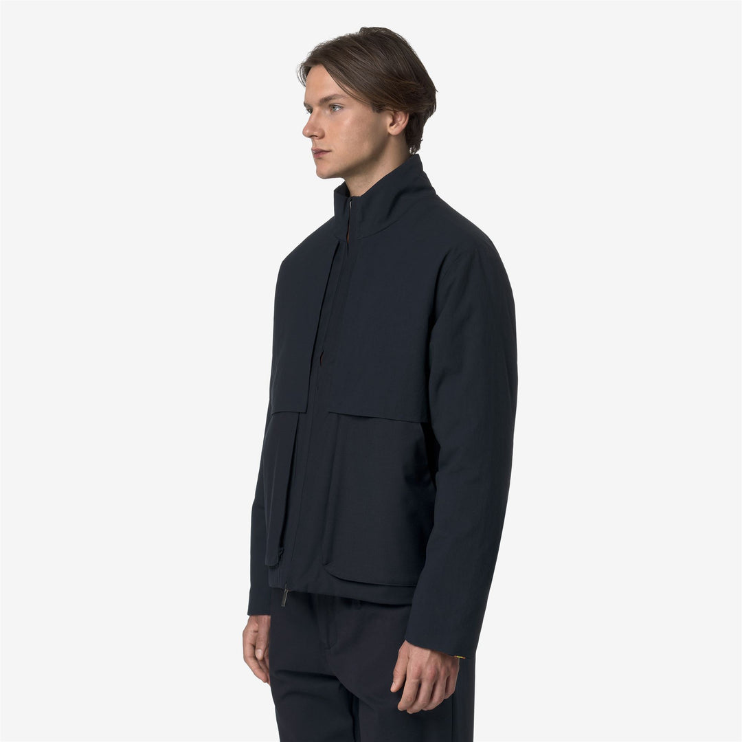 Blue Men's Short Wool-Nylon Jacket for Transitional Weather main