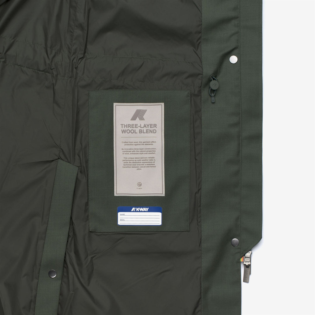 Green black Women's Long Hybrid Jacket with PrimaLoft Padding main