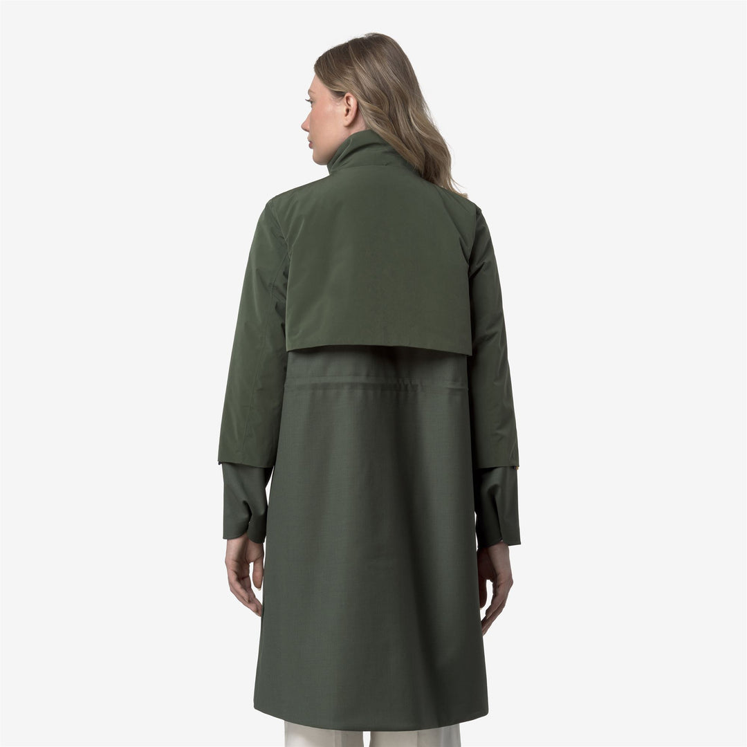 Green black Women's Long Hybrid Jacket with PrimaLoft Padding main