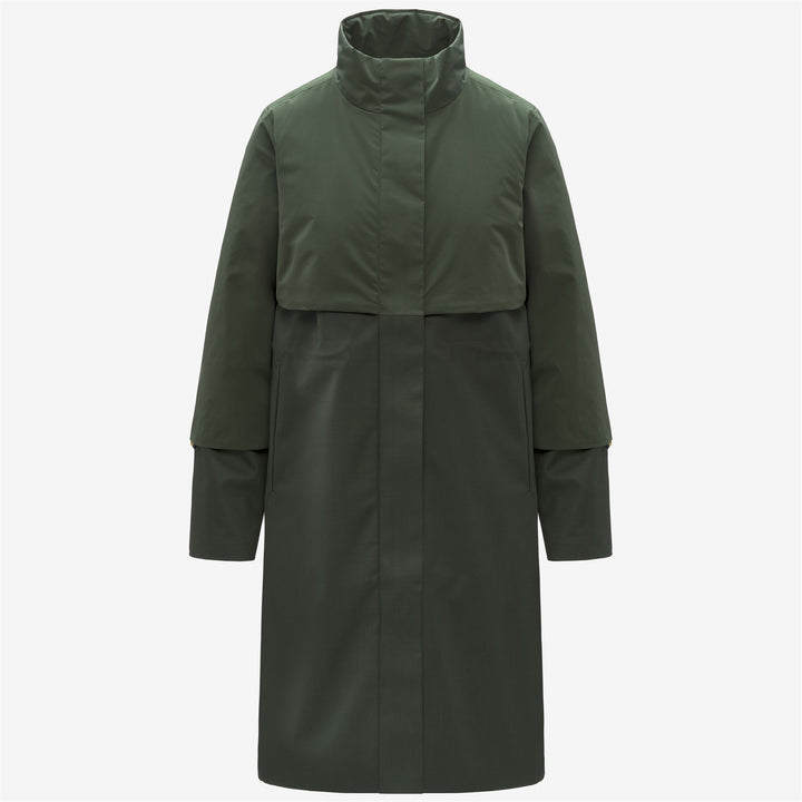 Green black Women's Long Hybrid Jacket with PrimaLoft Padding 1