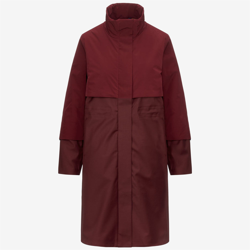 Jackets_WOMAN_ELLA WOOL NYLON MIX_Long_Red Syrah Combo - Red Syrah - Commercial 1