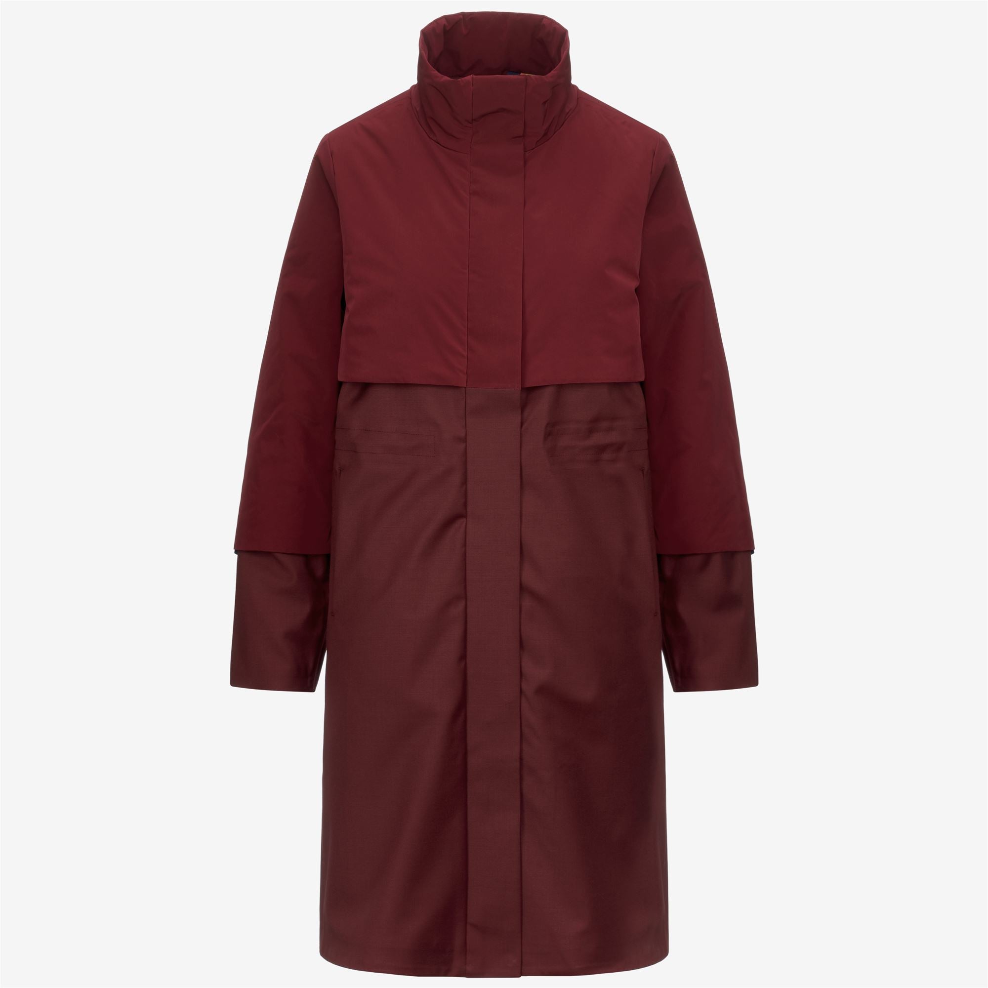 Jackets_WOMAN_ELLA WOOL NYLON MIX_Long_Red Syrah Combo - Red Syrah - Commercial 1