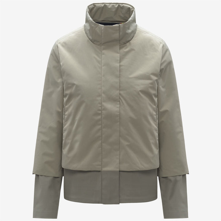 Green Women's Short Hybrid Jacket with Wool Nylon Mix 1