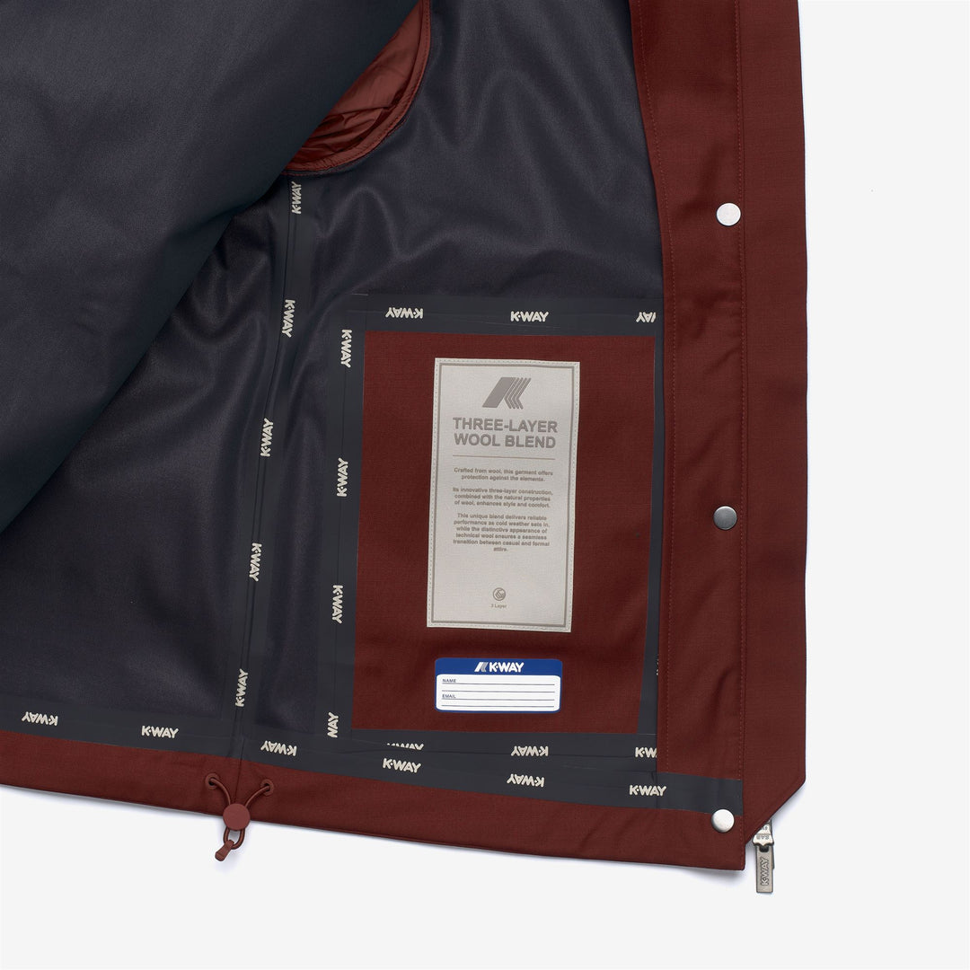 Red Women's Short Wool-Blend Jacket with Nylon Sleeves main