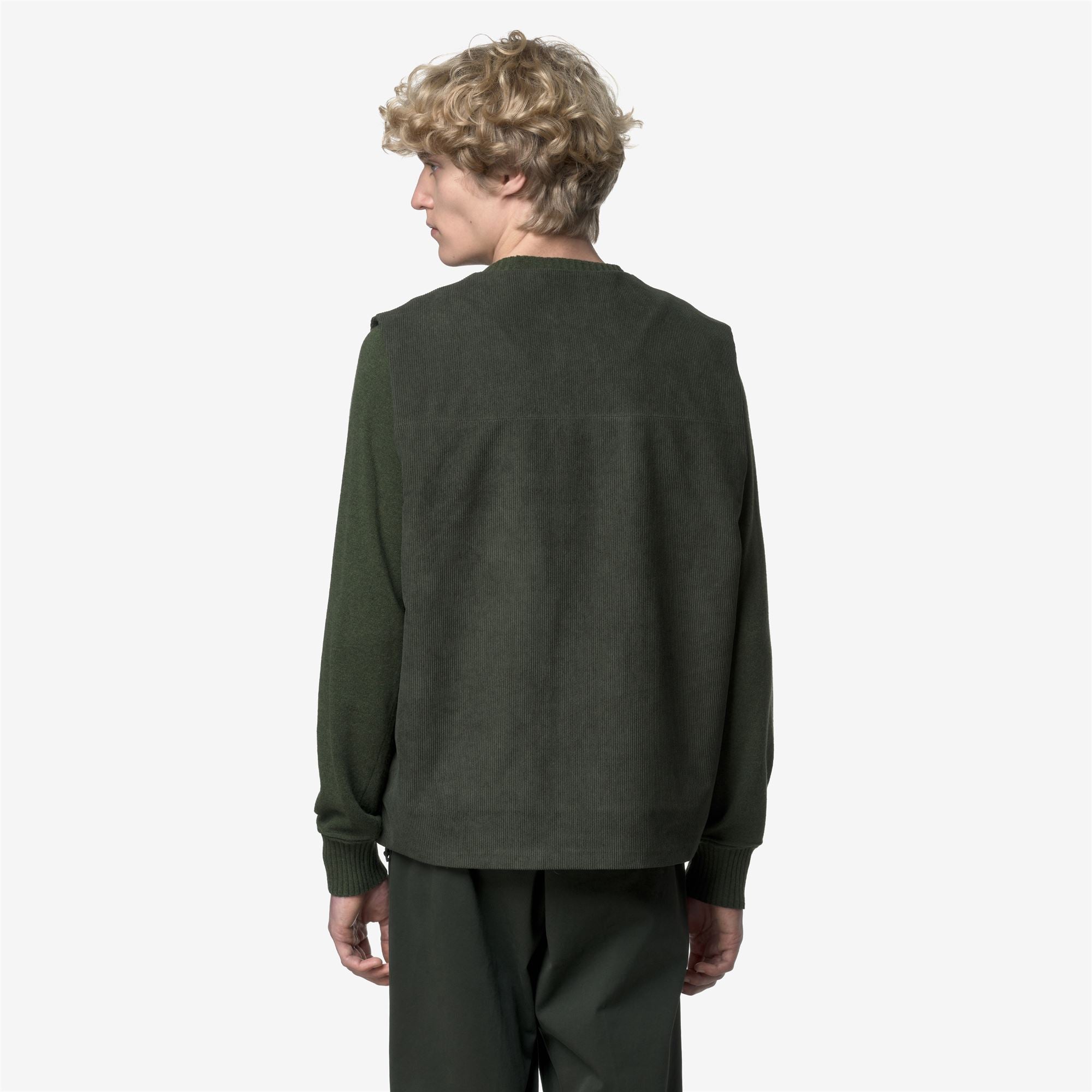 Jackets_MAN_BARRY CORDUROY_Vest_Green Blackish - TARTAN Combo - GREEN BLACKISH - Commercial 6