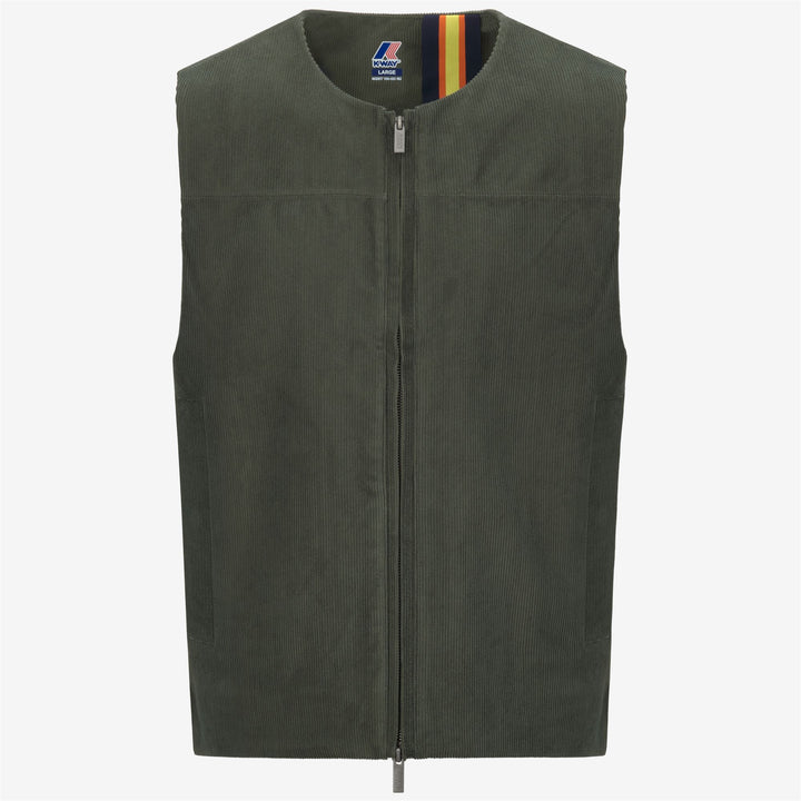 Chaleco de pana verde para hombre con acolchado PrimaLoft 1