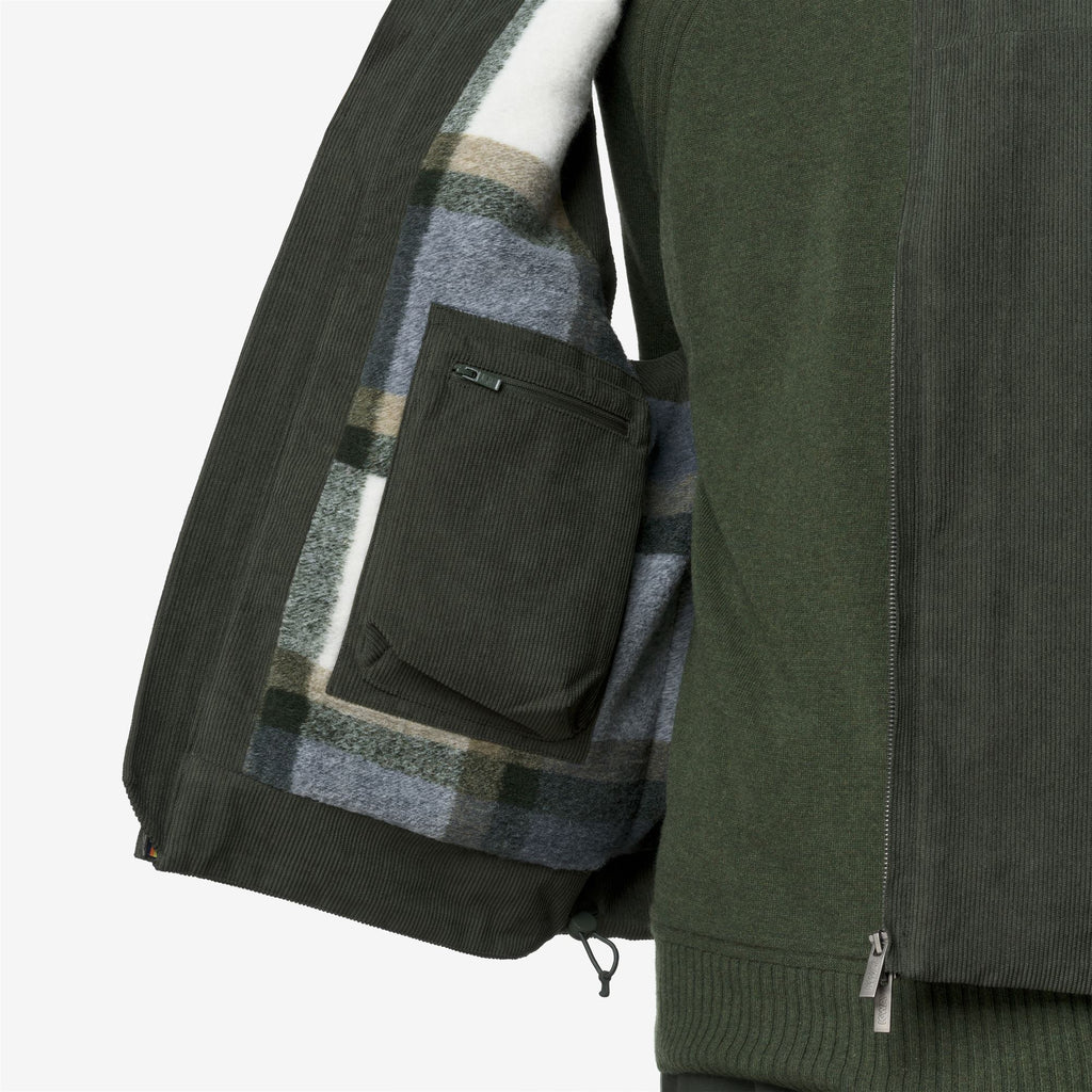 Jackets_MAN_BARRY CORDUROY_Vest_Green Blackish - TARTAN Combo - GREEN BLACKISH - Commercial 7