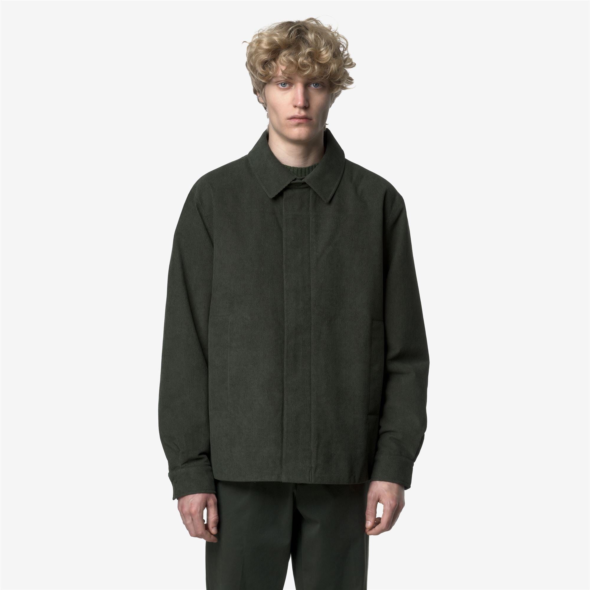 Jackets_MAN_SHARY CORDUROY_Short_Green Blackish - TARTAN Combo - GREEN BLACKISH - Commercial 4
