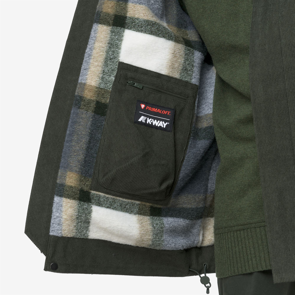 Green men's corduroy overshirt jacket with PrimaLoft padding 02