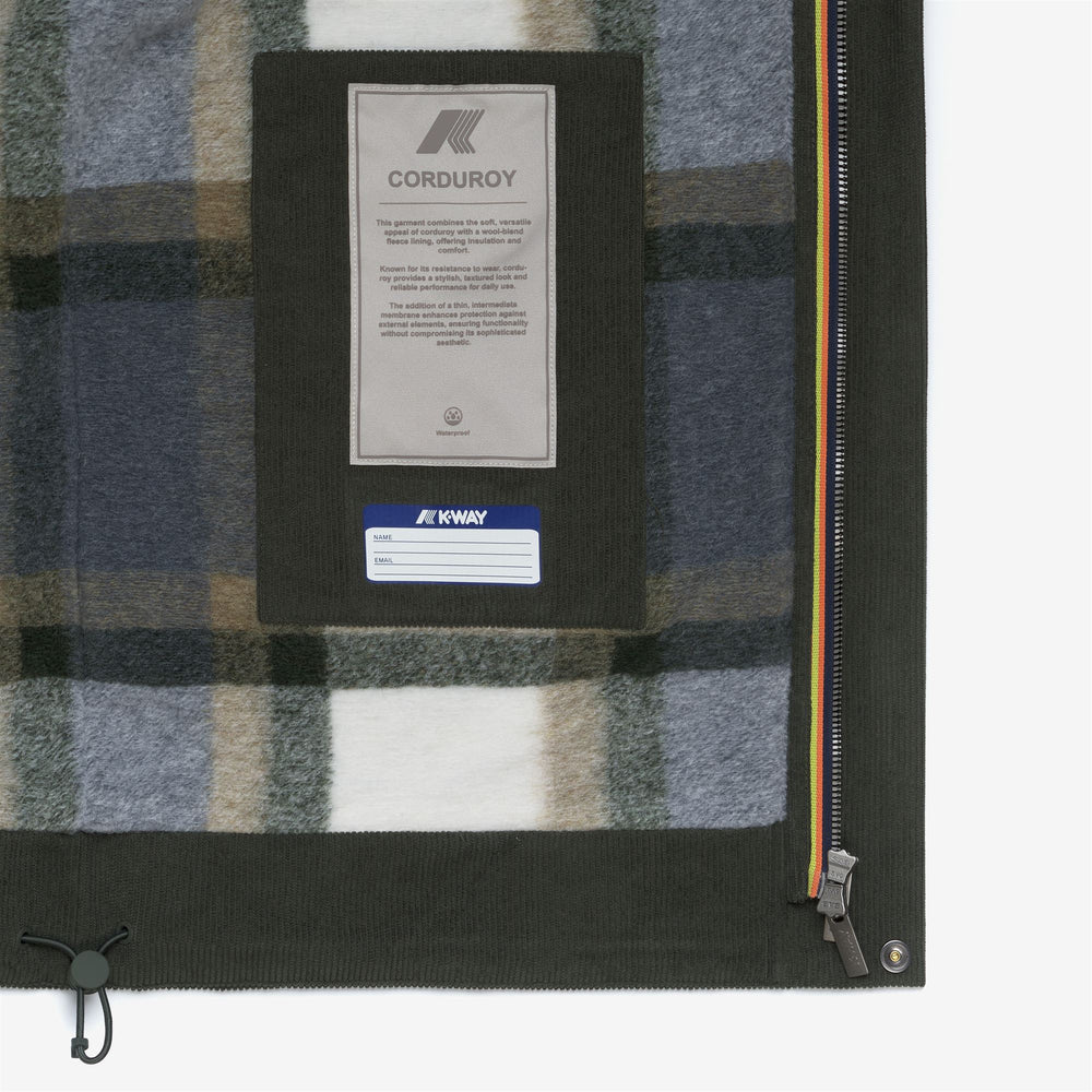 Green men's corduroy overshirt jacket with PrimaLoft padding 02